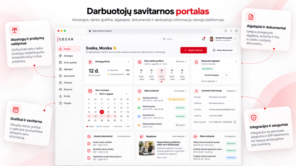 Darbuotojų savitarnos portalo kūrimas (savitarna)