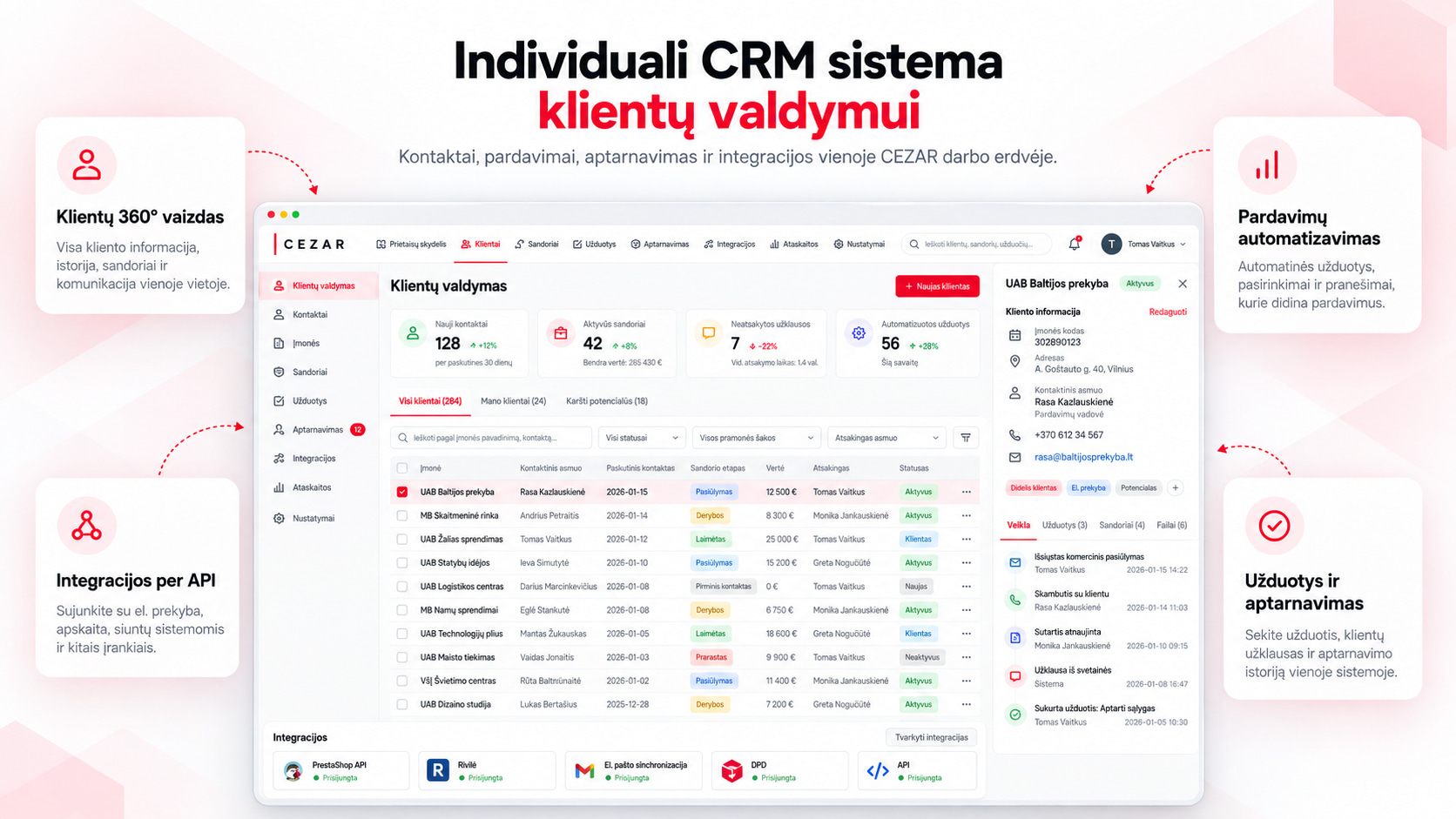 CRM kūrimas, klientu valdymo sistemų kūrimas