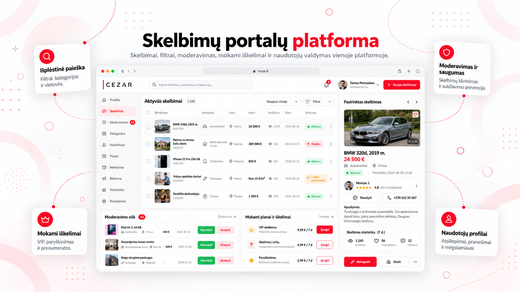 Skelbimų portalų kurimas