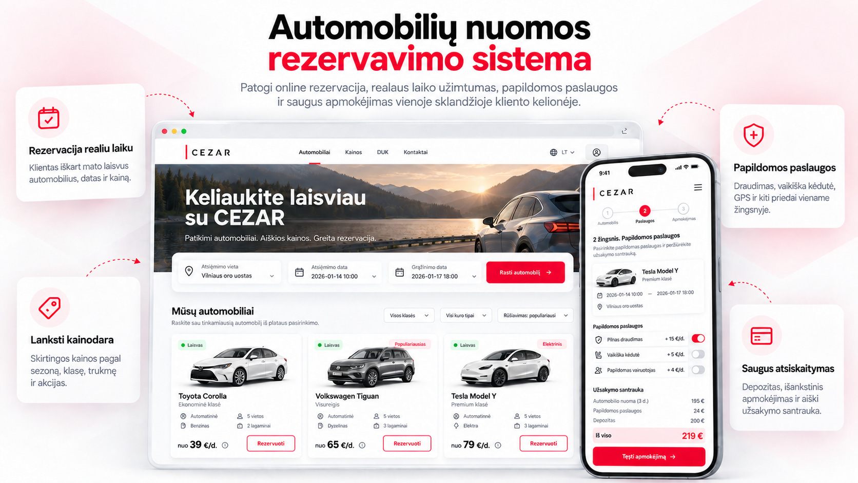 Automobilių nuomos rezervavimo sistema