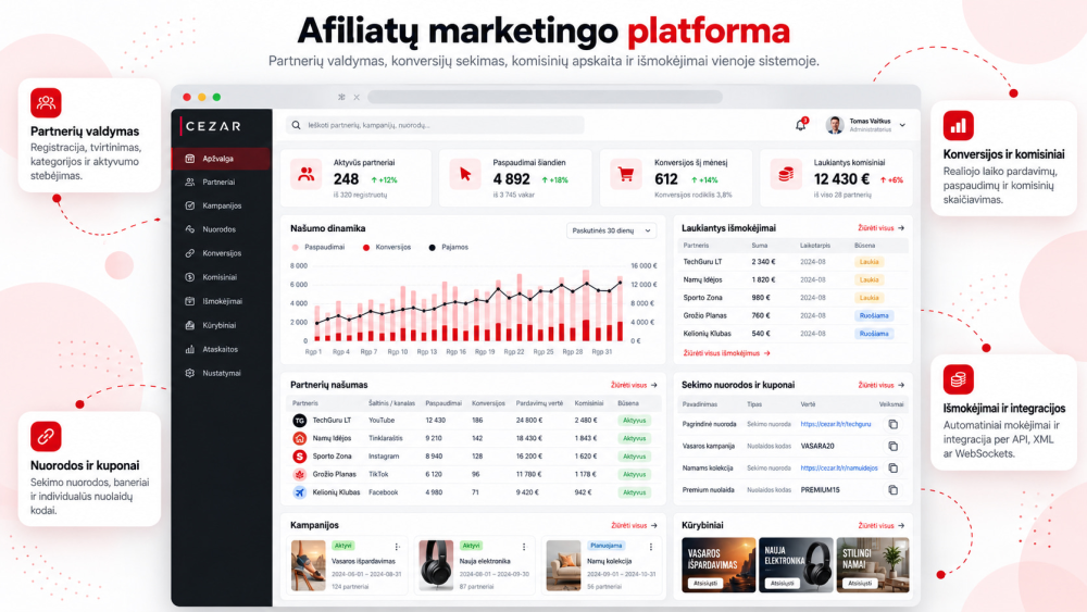 Afiiliate marketingo sistemų ir programų kūrimas